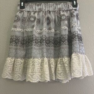 ALEXIS Lace Pattern Mini Skirt